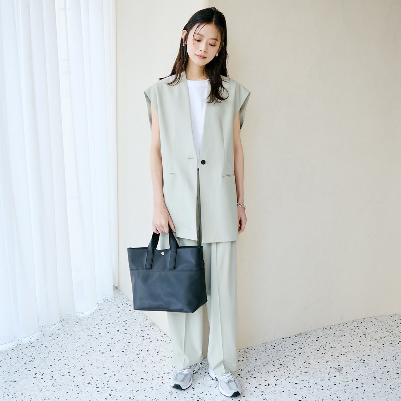 【Breath TOPKAPI】Bright ブライト カラーブロック A4 トートバッグ レモンイエロー FREE