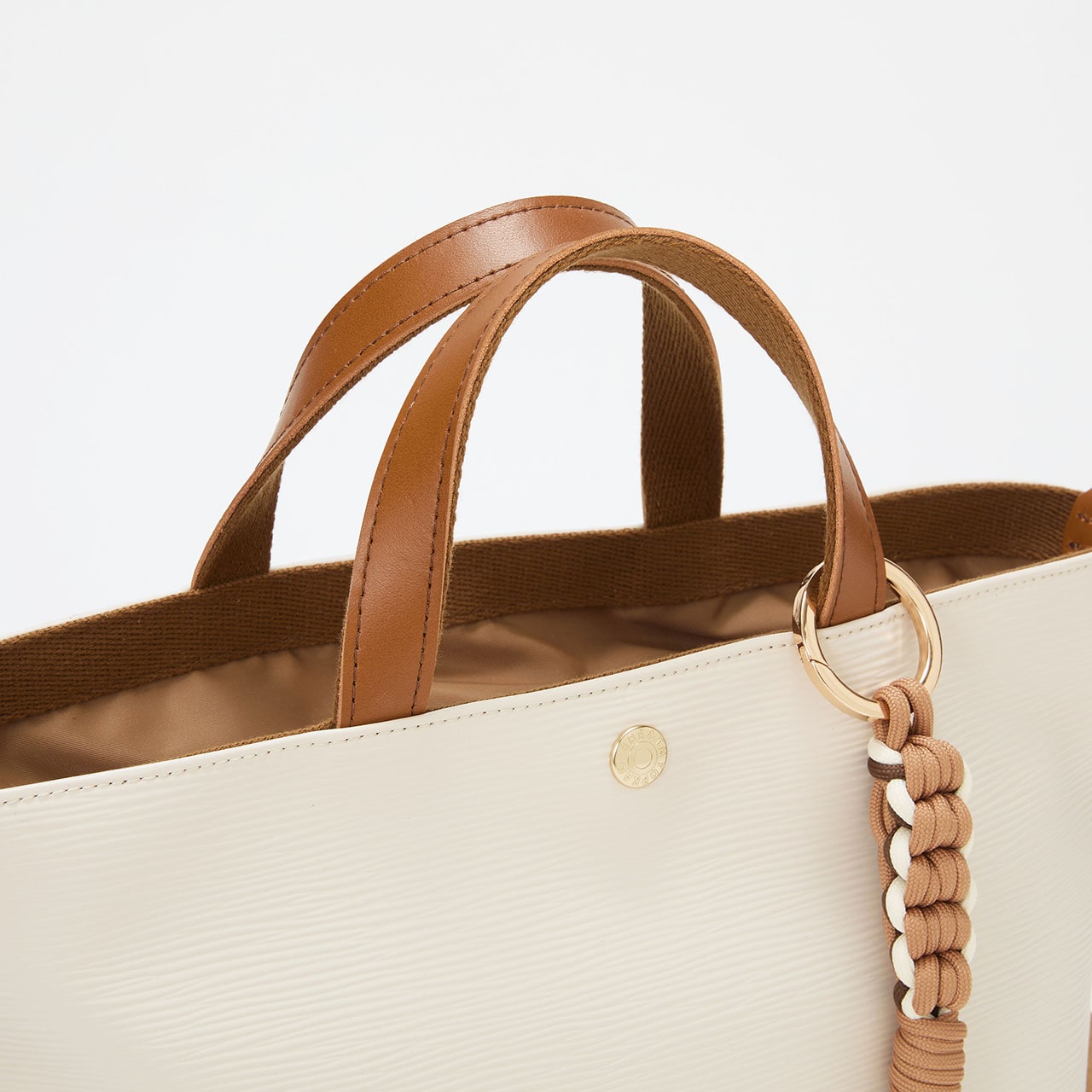 RIPPLE リプル コードチャーム付き 2way トートバッグ オフ FREE