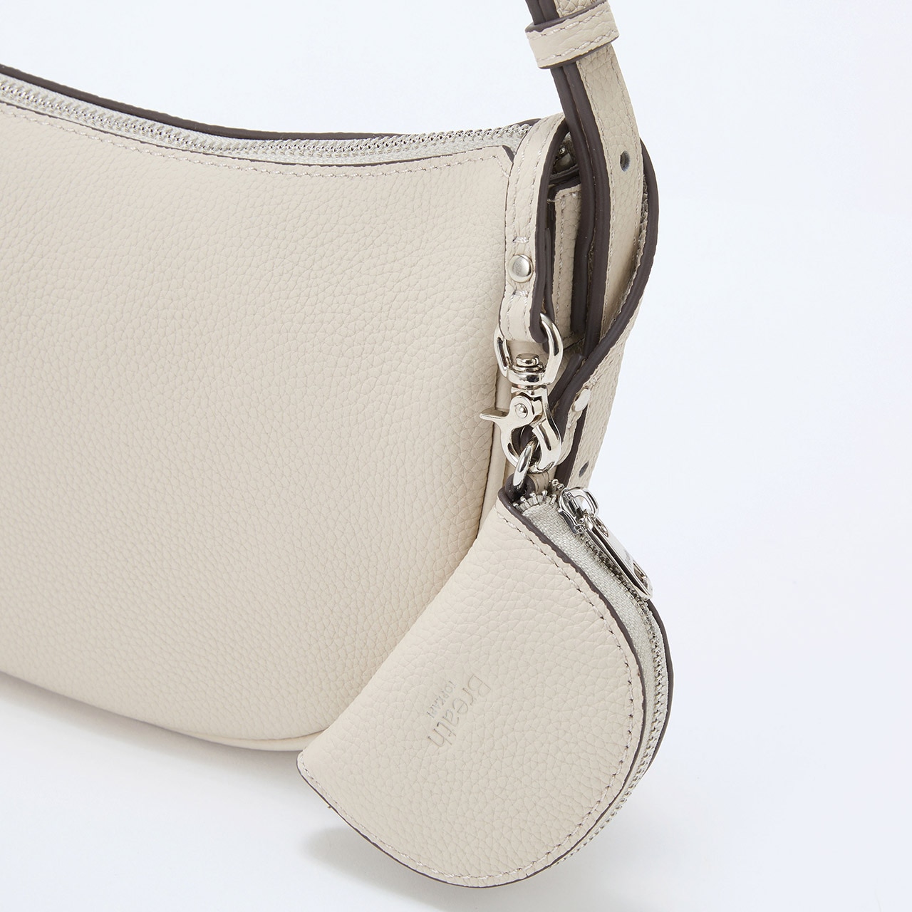 シュリンクレザー ハーフムーン ショルダーバッグ / チャーム付き オフ FREE