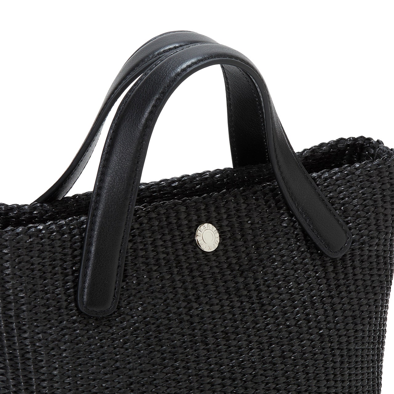 【Breath TOPKAPI】レザーハンドル ショルダー付き トート カゴバッグ ホワイト FREE