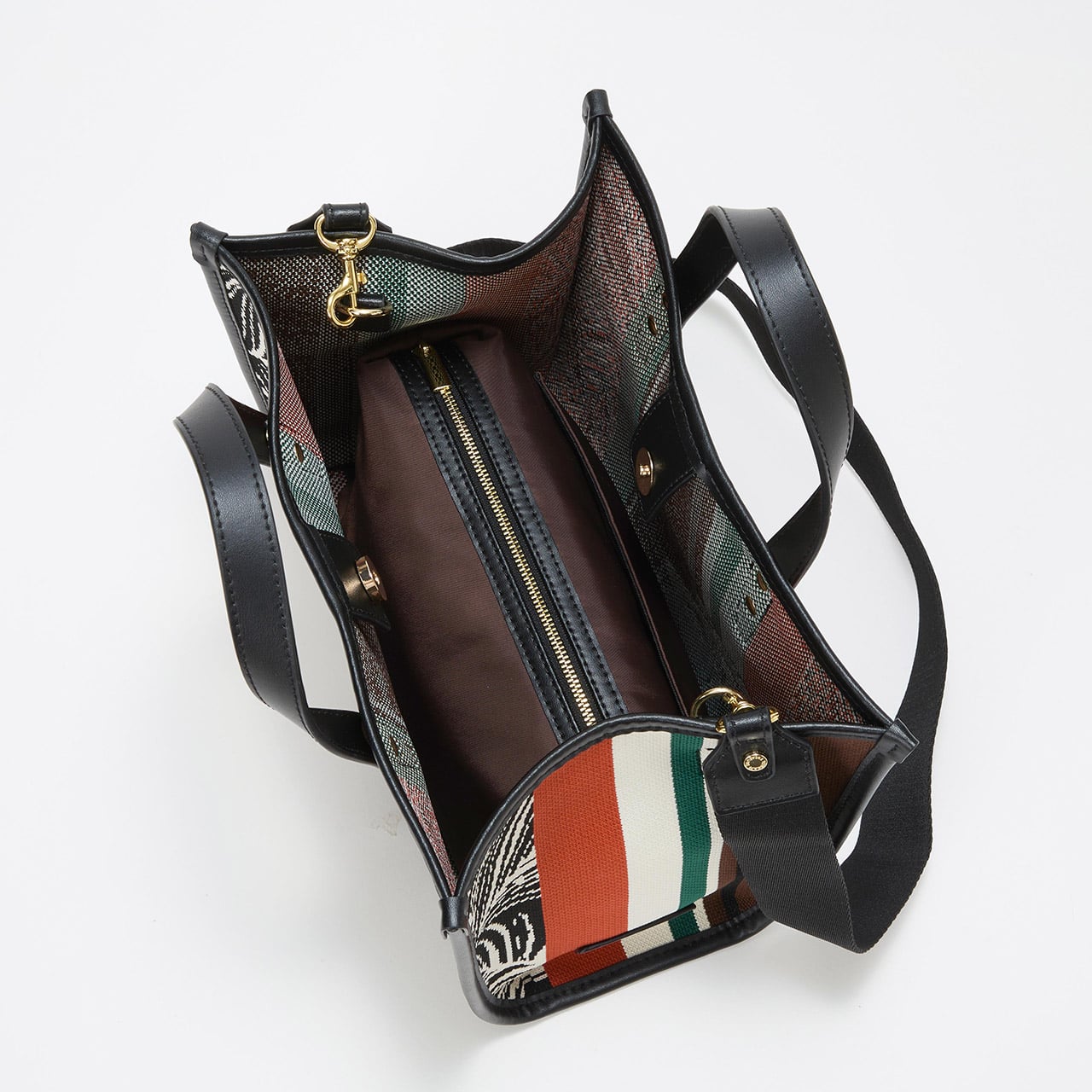 【TREASURE TOPKAPI】ニットジャガード ライオン柄 2way ミニ トートバッグ ブラック FREE