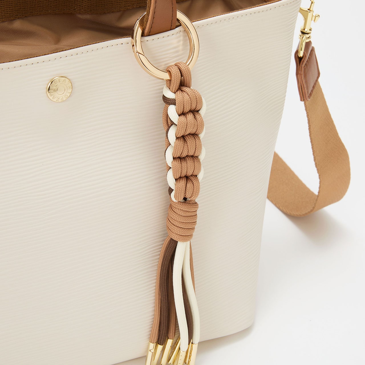 RIPPLE リプル コードチャーム付き 2way トートバッグ オフ FREE