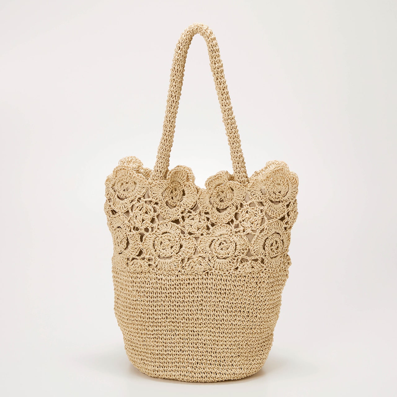 【TREASURE TOPKAPI】フラワーモチーフ ペーパー トートバッグ ベージュ FREE