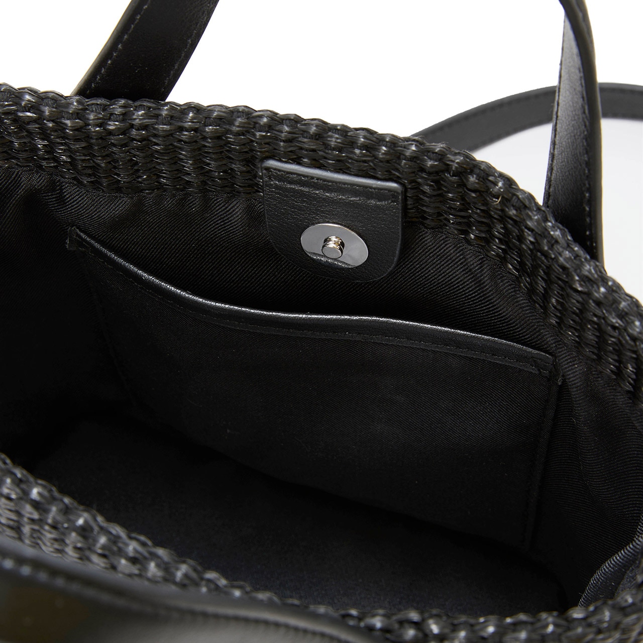 【Breath TOPKAPI】レザーハンドル ショルダー付き トート カゴバッグ ホワイト FREE