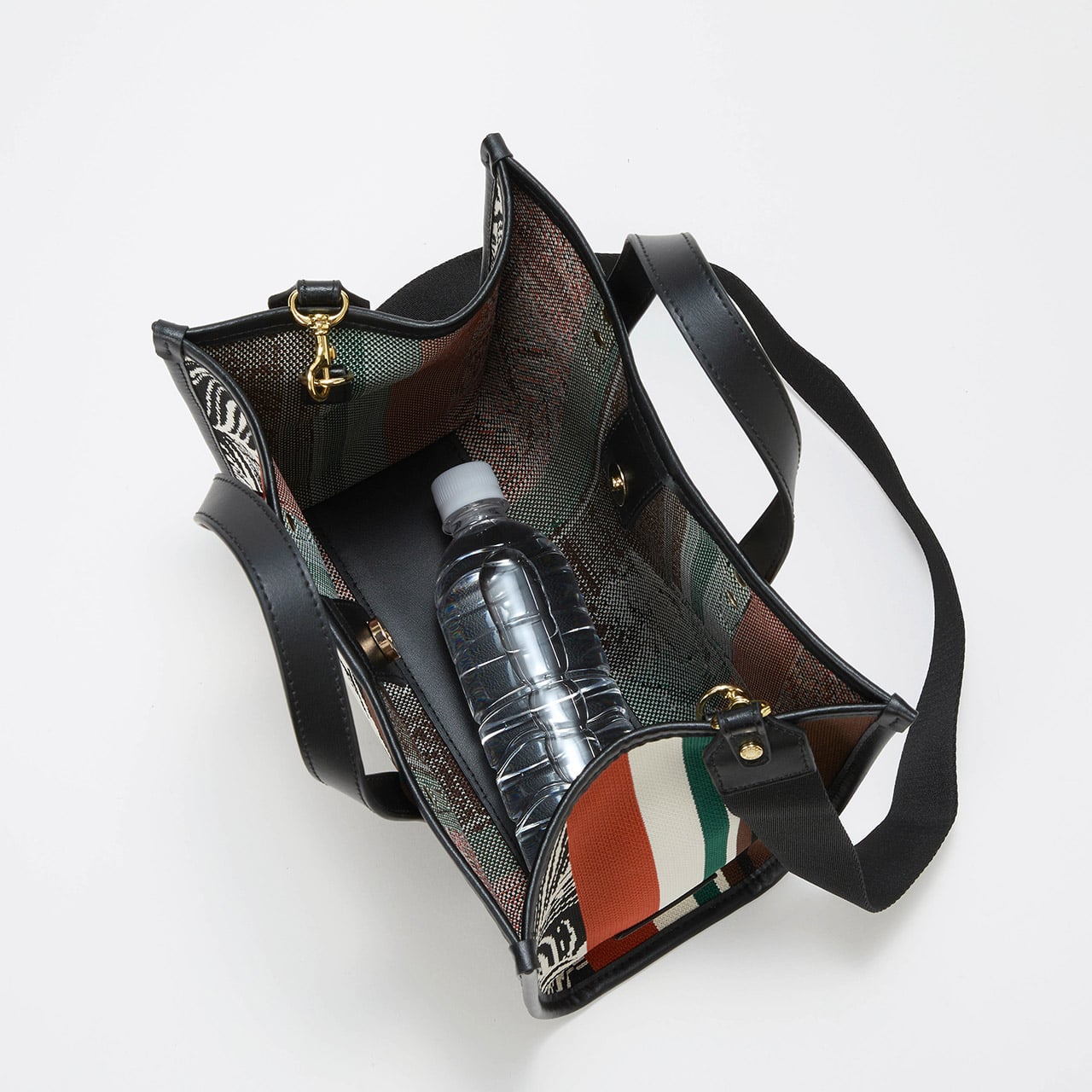 【TREASURE TOPKAPI】ニットジャガード ライオン柄 2way ミニ トートバッグ ブラック FREE