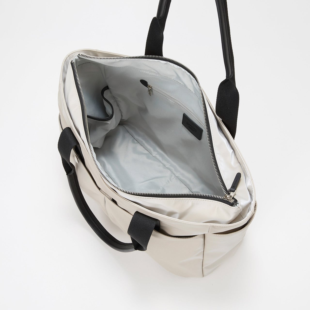 【Breath TOPKAPI】Train 防水ポリエステル ビッグ トートバッグ / 8ポケット/ キャリー対応 ライトベージュ FREE