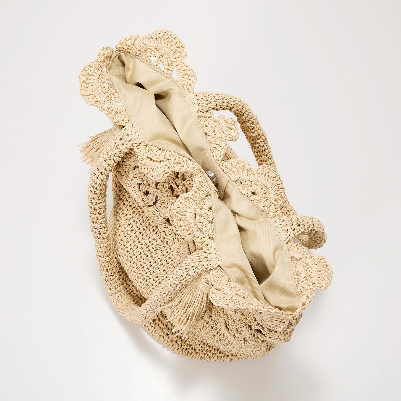 【TREASURE TOPKAPI】フラワーモチーフ ペーパー トートバッグ ベージュ FREE