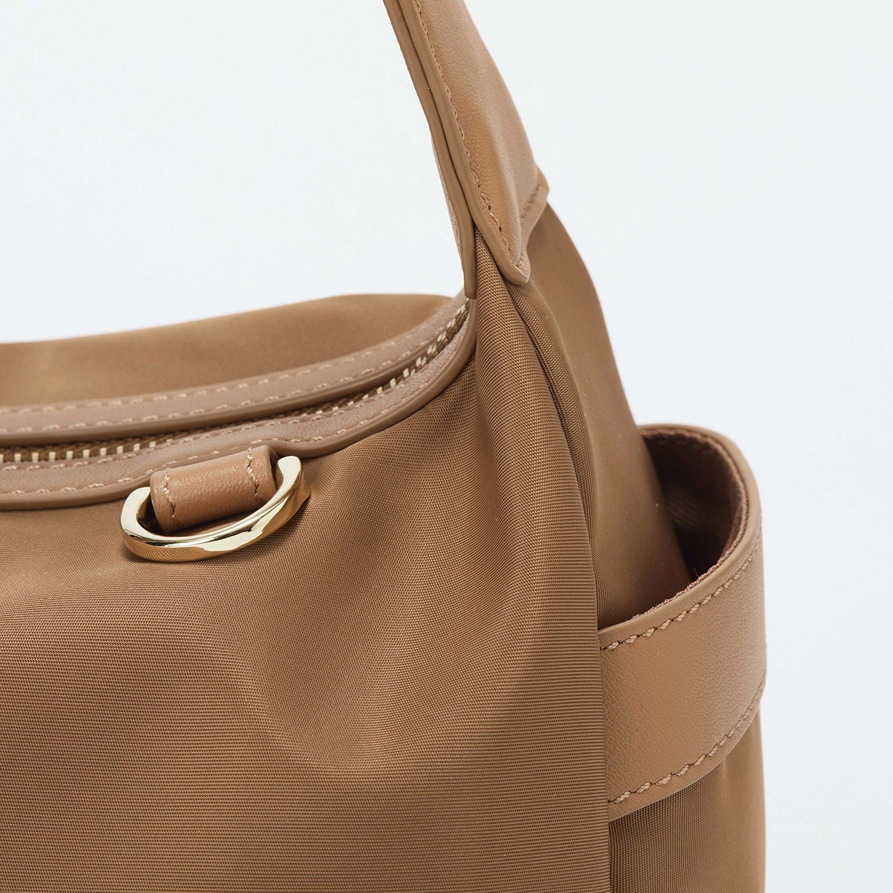 【TREASURE TOPKAPI】ナイロン ストライプ ベルト ショルダー バッグ キャメル FREE