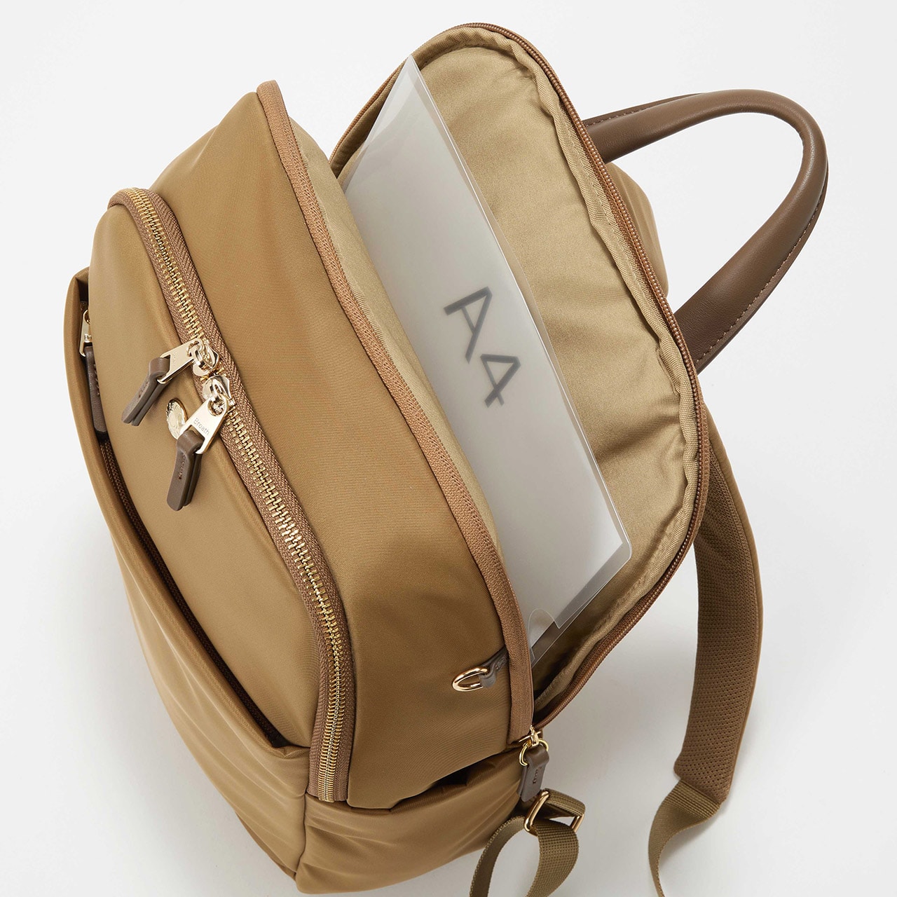 【Breath TOPKAPI】ナイロン 多機能リュック / 撥水 / PC対応 キャメル FREE