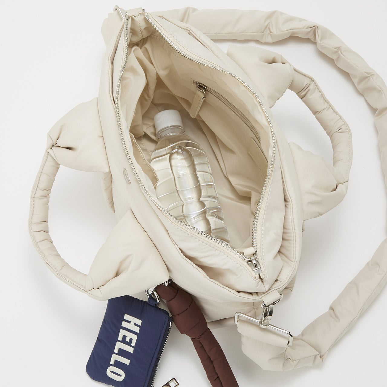 【Breath TOPKAPI】パフィング 2way ミニ トートバッグ チャーム付き ブラック FREE