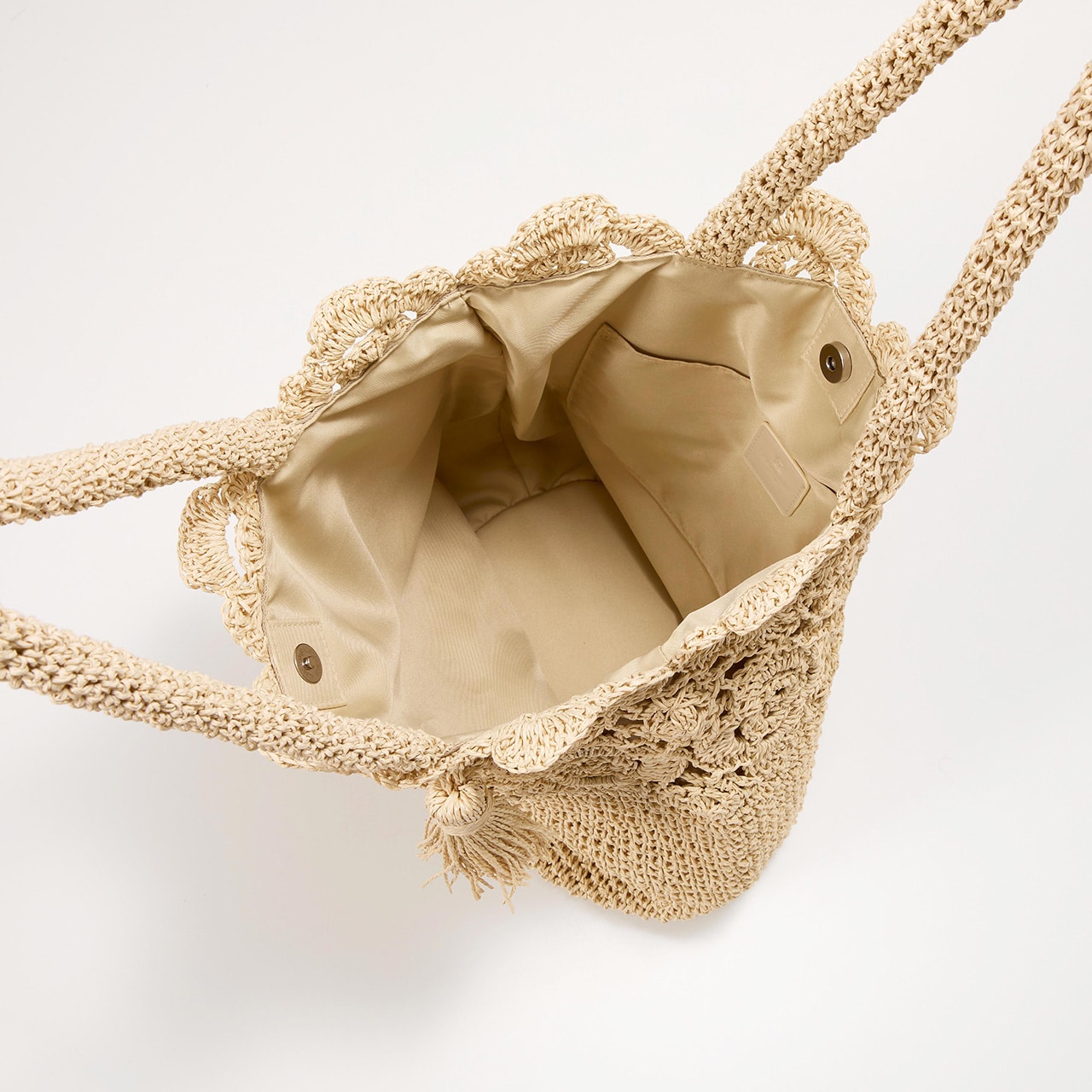 【TREASURE TOPKAPI】フラワーモチーフ ペーパー トートバッグ ベージュ FREE