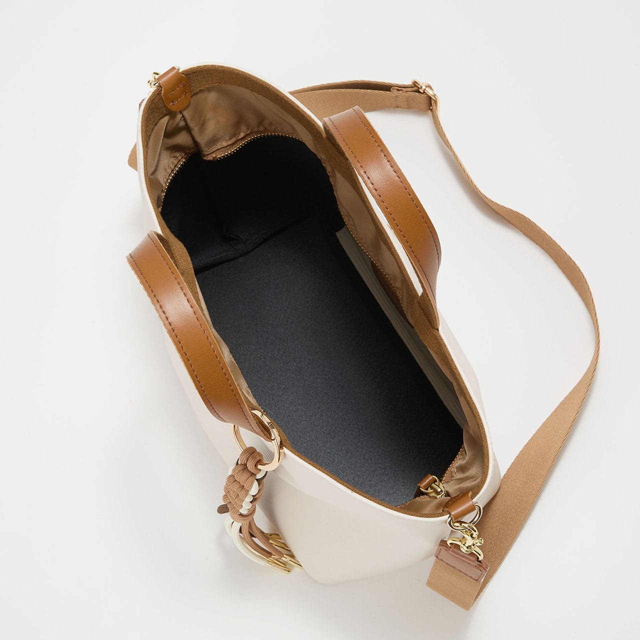 RIPPLE リプル コードチャーム付き 2way トートバッグ オフ FREE