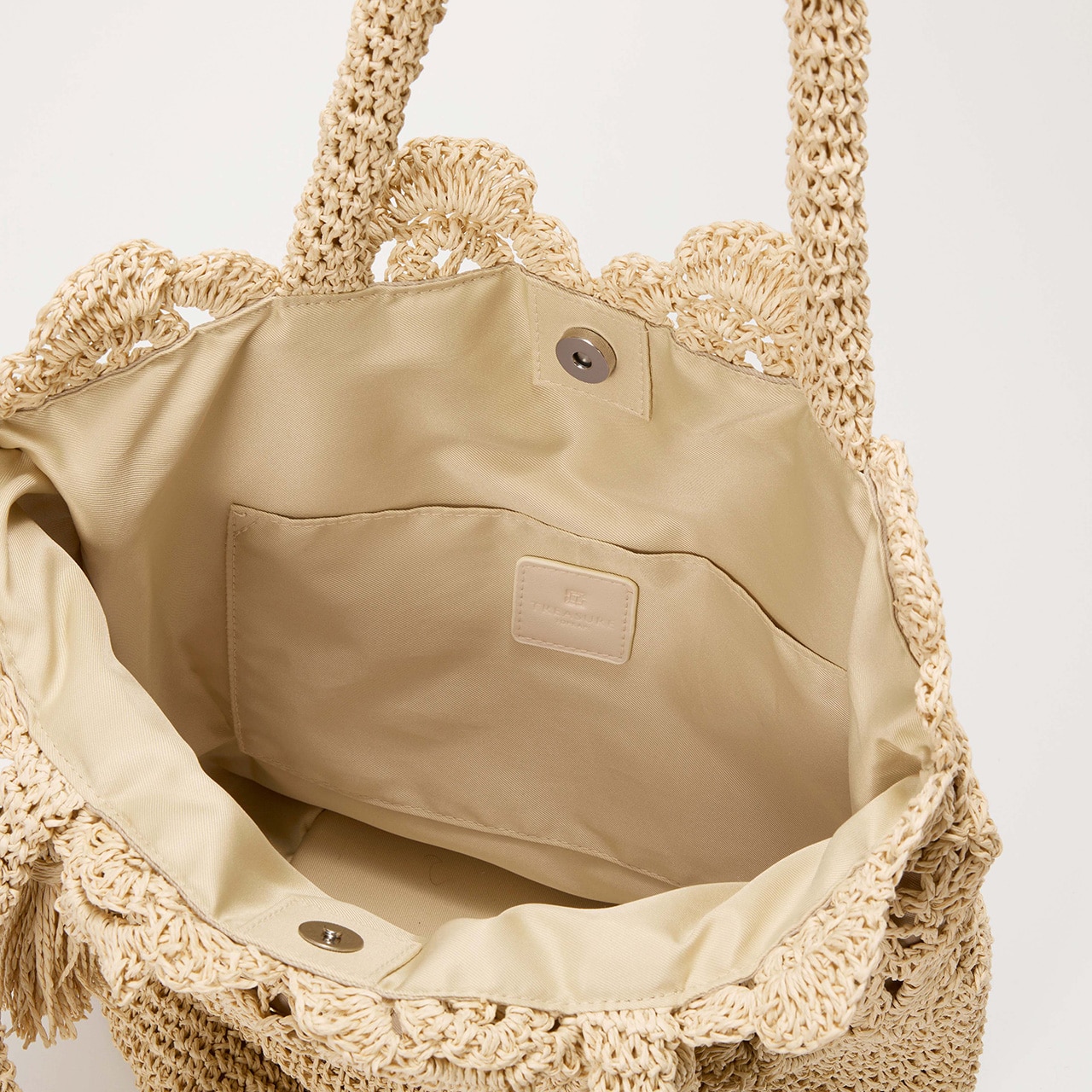 【TREASURE TOPKAPI】フラワーモチーフ ペーパー トートバッグ ベージュ FREE