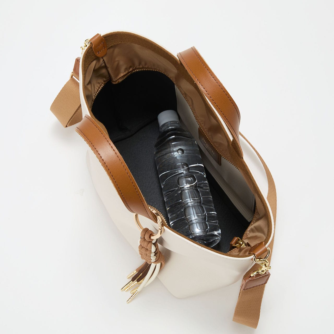 RIPPLE リプル コードチャーム付き 2way トートバッグ オフ FREE