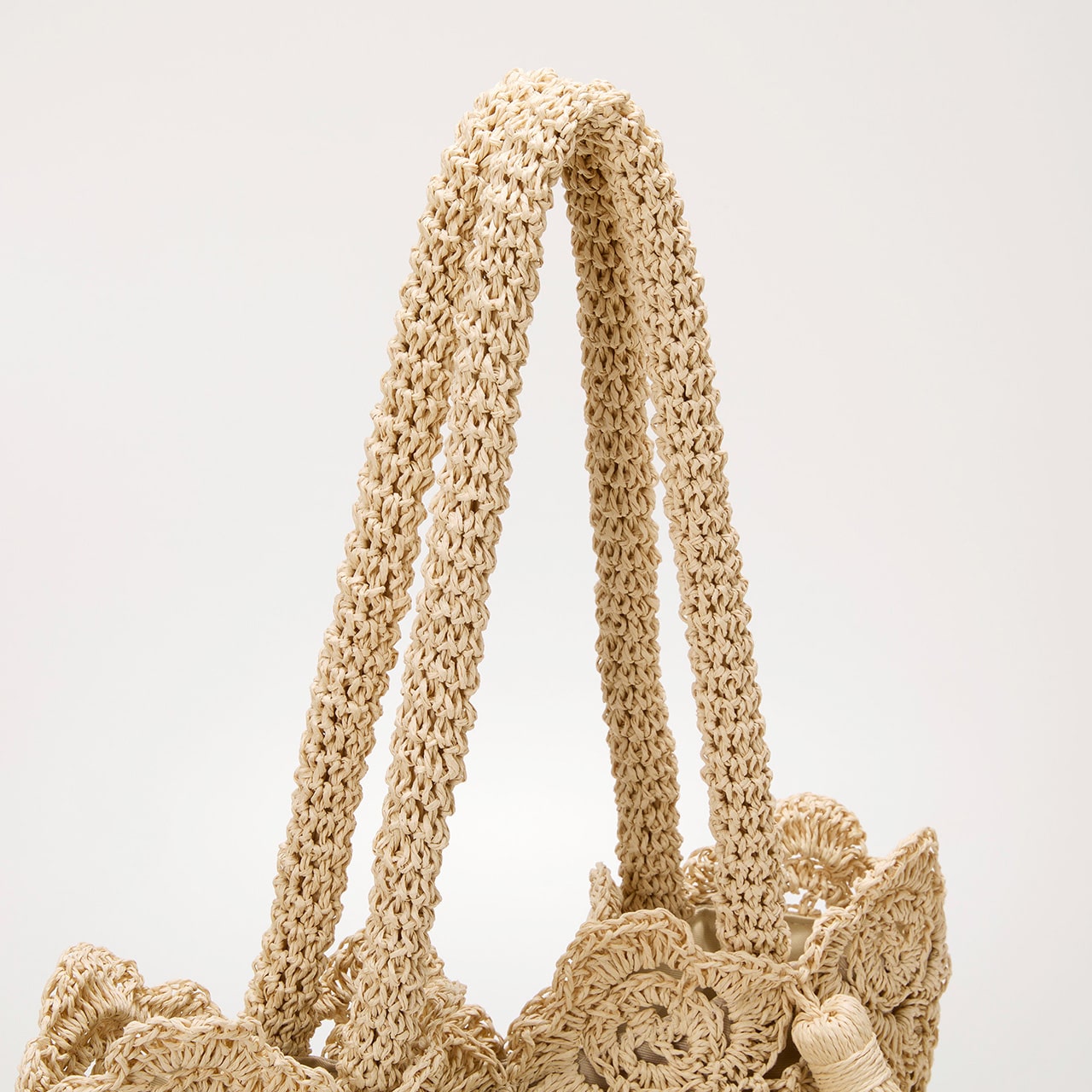 【TREASURE TOPKAPI】フラワーモチーフ ペーパー トートバッグ ベージュ FREE