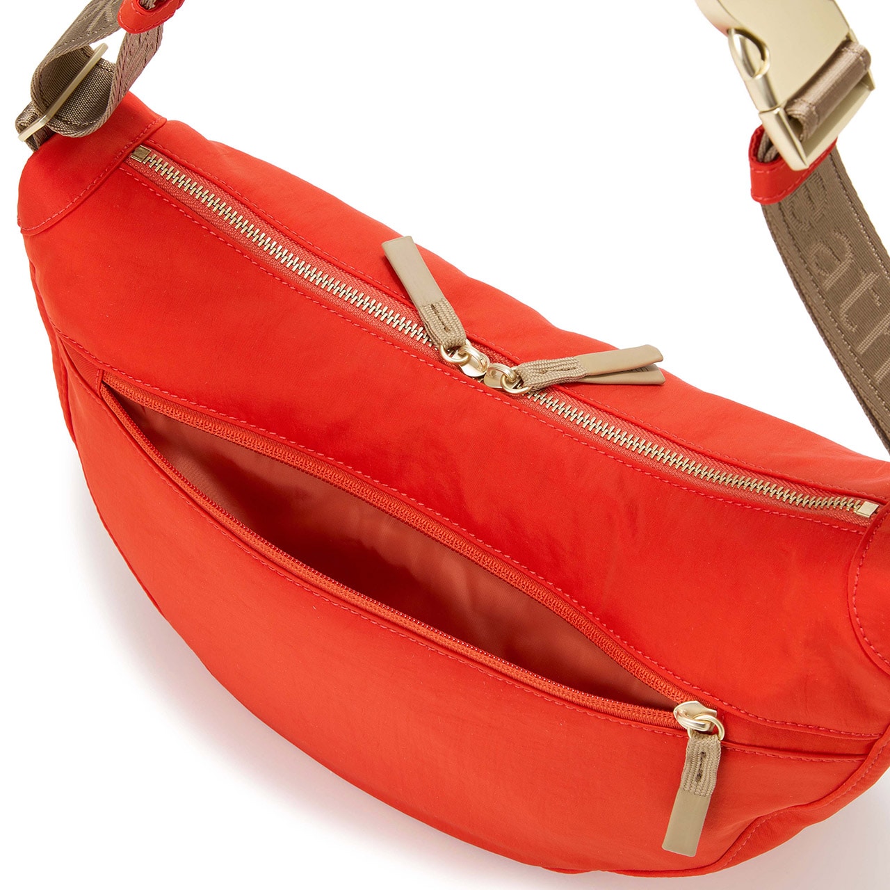 【Breath TOPKAPI】Freely フリーリー ナイロン ロゴテープ ラウンド ショルダーバッグ ブラック FREE