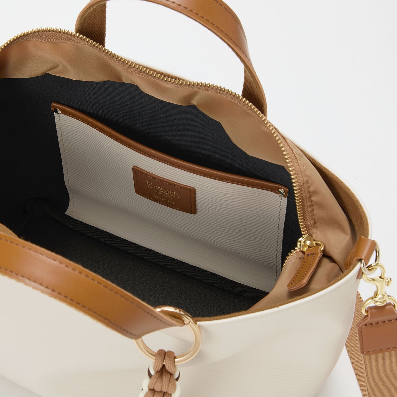 RIPPLE リプル コードチャーム付き 2way トートバッグ オフ FREE