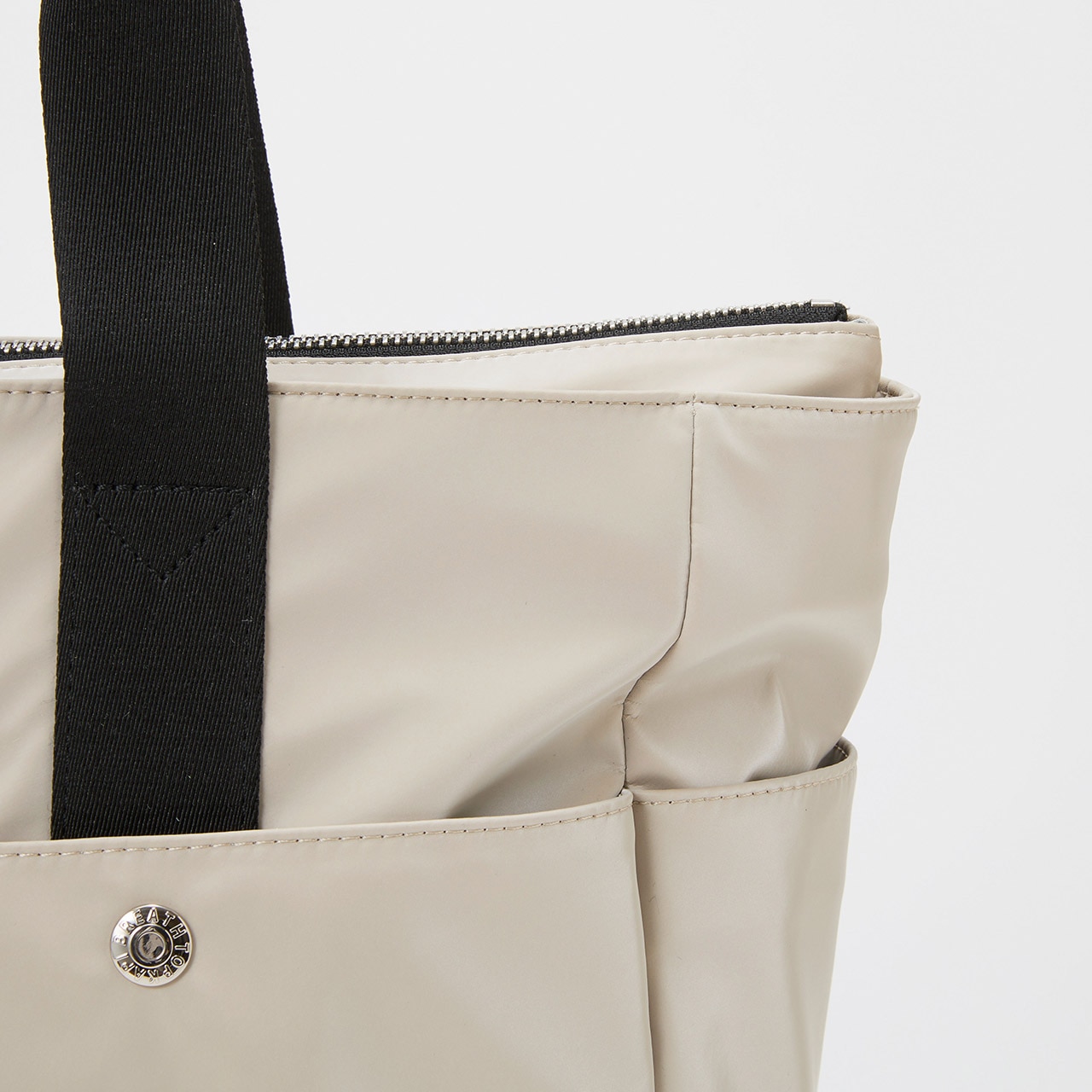 【Breath TOPKAPI】Train 防水ポリエステル ビッグ トートバッグ / 8ポケット/ キャリー対応 ライトベージュ FREE