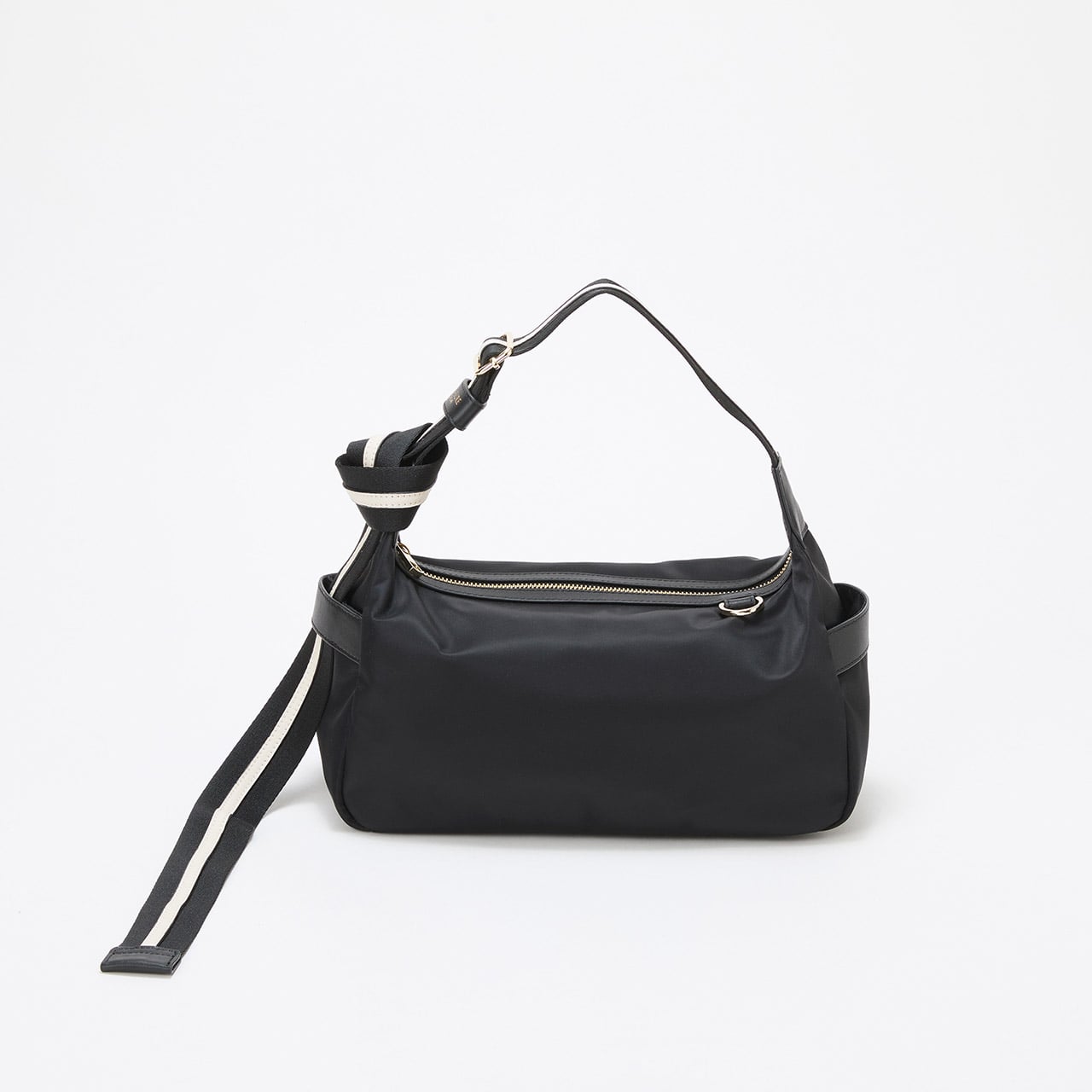 【TREASURE TOPKAPI】ナイロン ストライプ ベルト ショルダー バッグ ブラック FREE