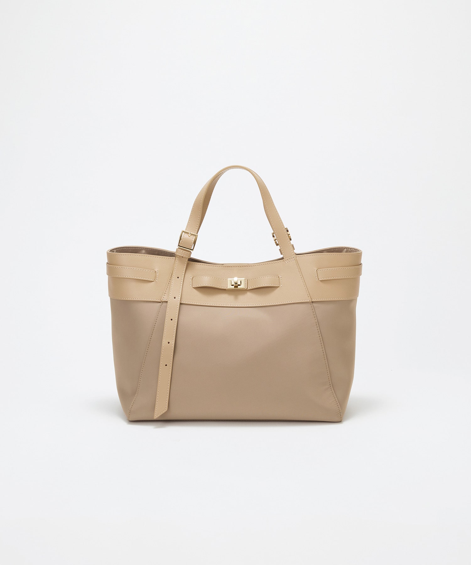 【TREASURE TOPKAPI】ナイロン レザーコンビ 2way トートバッグ A4対応 ベージュ FREE