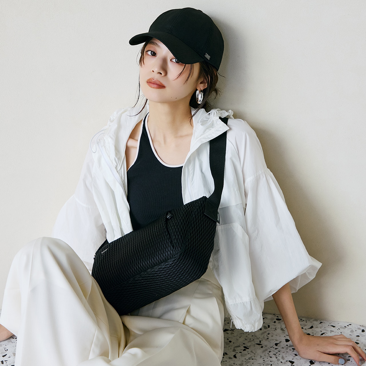 【Breath TOPKAPI】ポリメッシュ ショルダーバッグ ブラック FREE