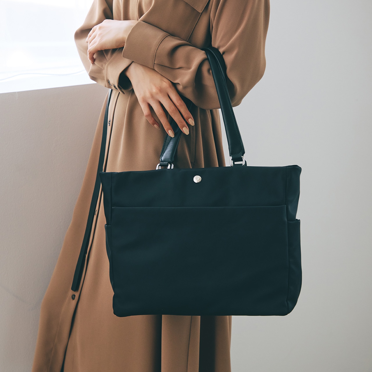 【Breath TOPKAPI】ナイロン 多機能 A4 トートバッグ / 撥水 ブラック FREE