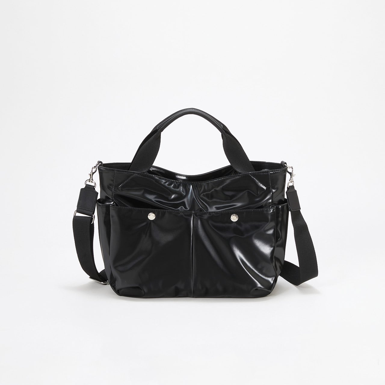 【Breath TOPKAPI】Train 防水ポリエステル ショルダー付き A4 トートバッグ / キャリー対応 ブラック FREE