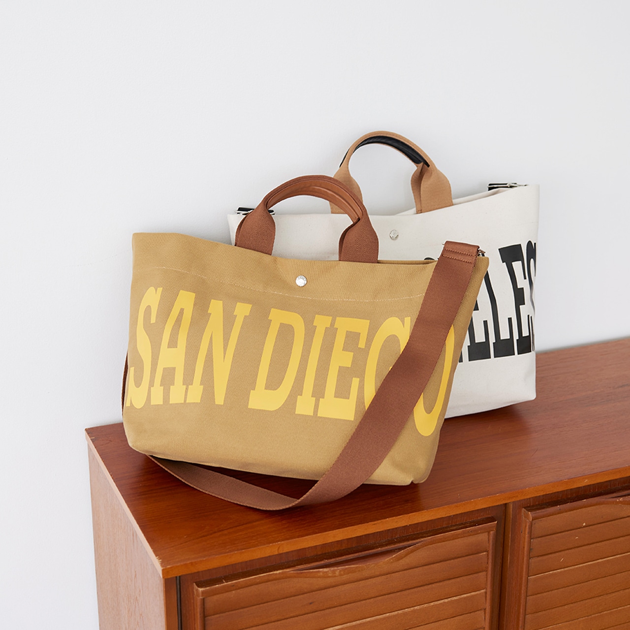 【Breath TOPKAPI】シティ プリント キャンバス 2way トートバッグ / A4対応 ブラウン FREE