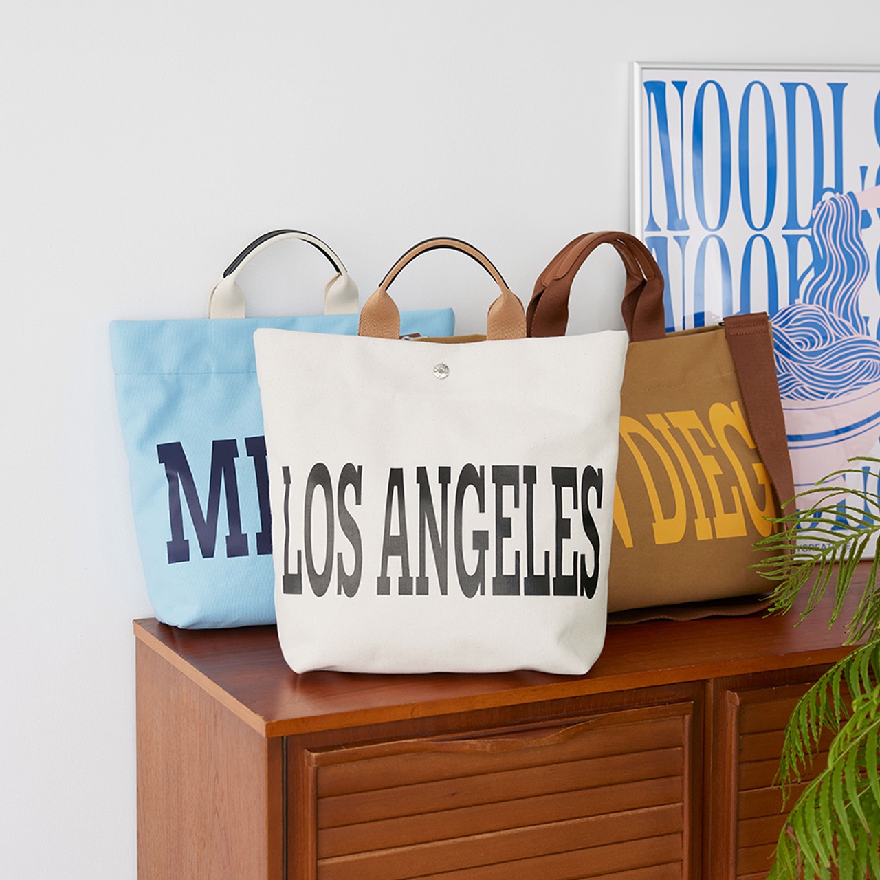 【Breath TOPKAPI】シティ プリント キャンバス スクエアトートバッグ / ショルダー付き オフ FREE