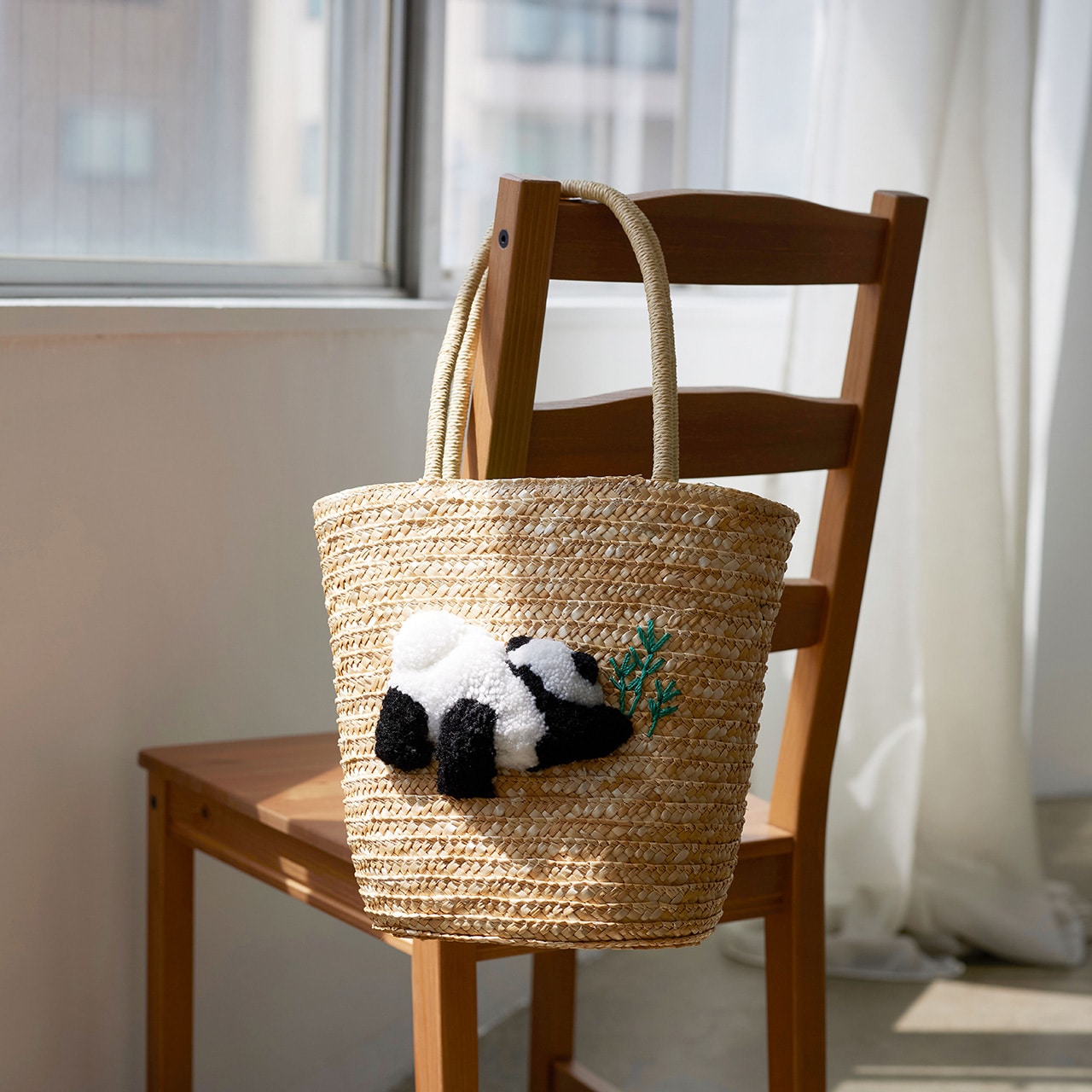 【TREASURE TOPKAPI】 アニマル カゴバッグ【ハシビロコウ/ パンダ/ カバ】 グリーン FREE