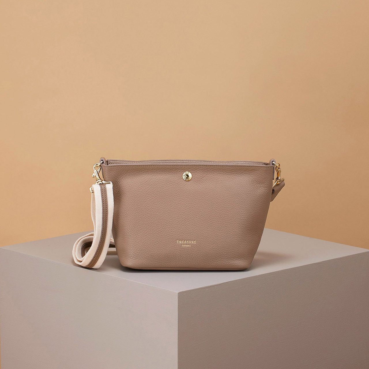 【TREASURE TOPKAPI】ソフトシュリンク テープ コンビ レザー ミニショルダーバッグ