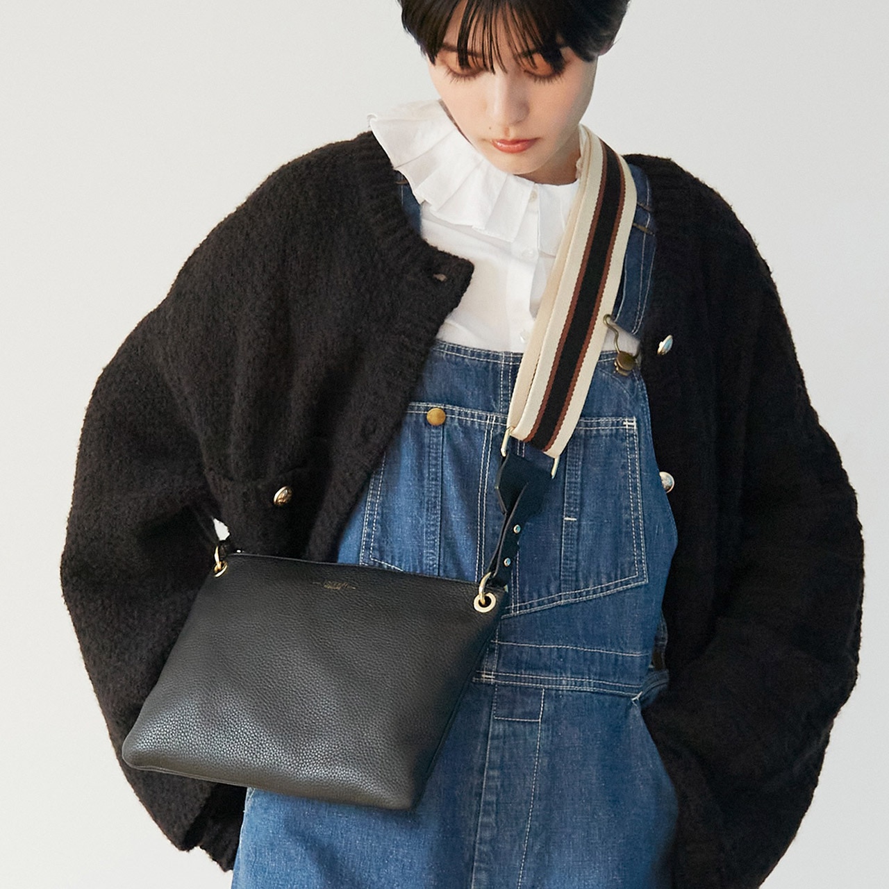 【TREASURE TOPKAPI】ストライプベルト・レザー2wayショルダーバッグ