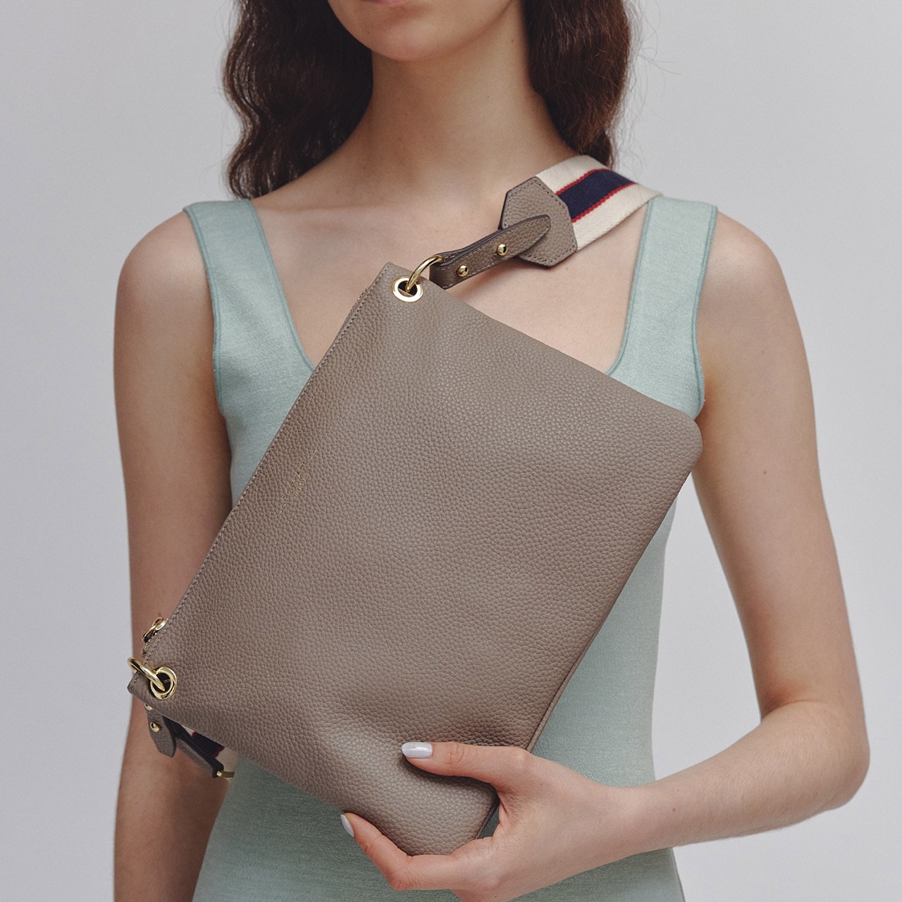 【TREASURE TOPKAPI】ストライプベルト・レザー2wayショルダーバッグ