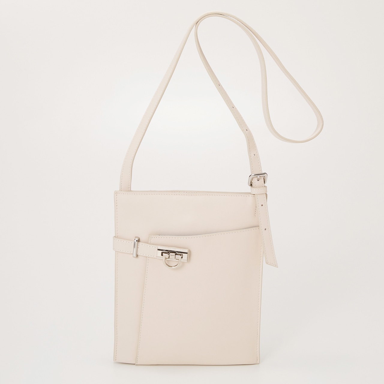 【TREASURE TOPKAPI】ベルトデザイン レザー フラット ショルダー バッグ