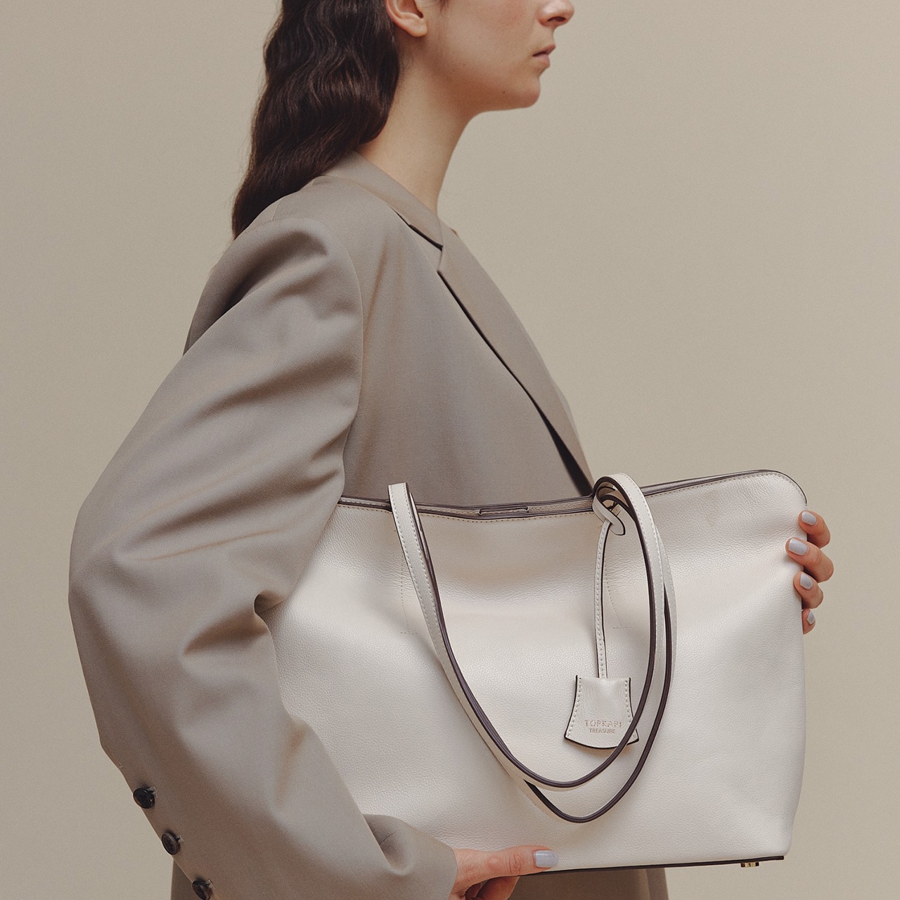 【TREASURE TOPKAPI】フロントステッチ レザー レディース A4トートバッグ