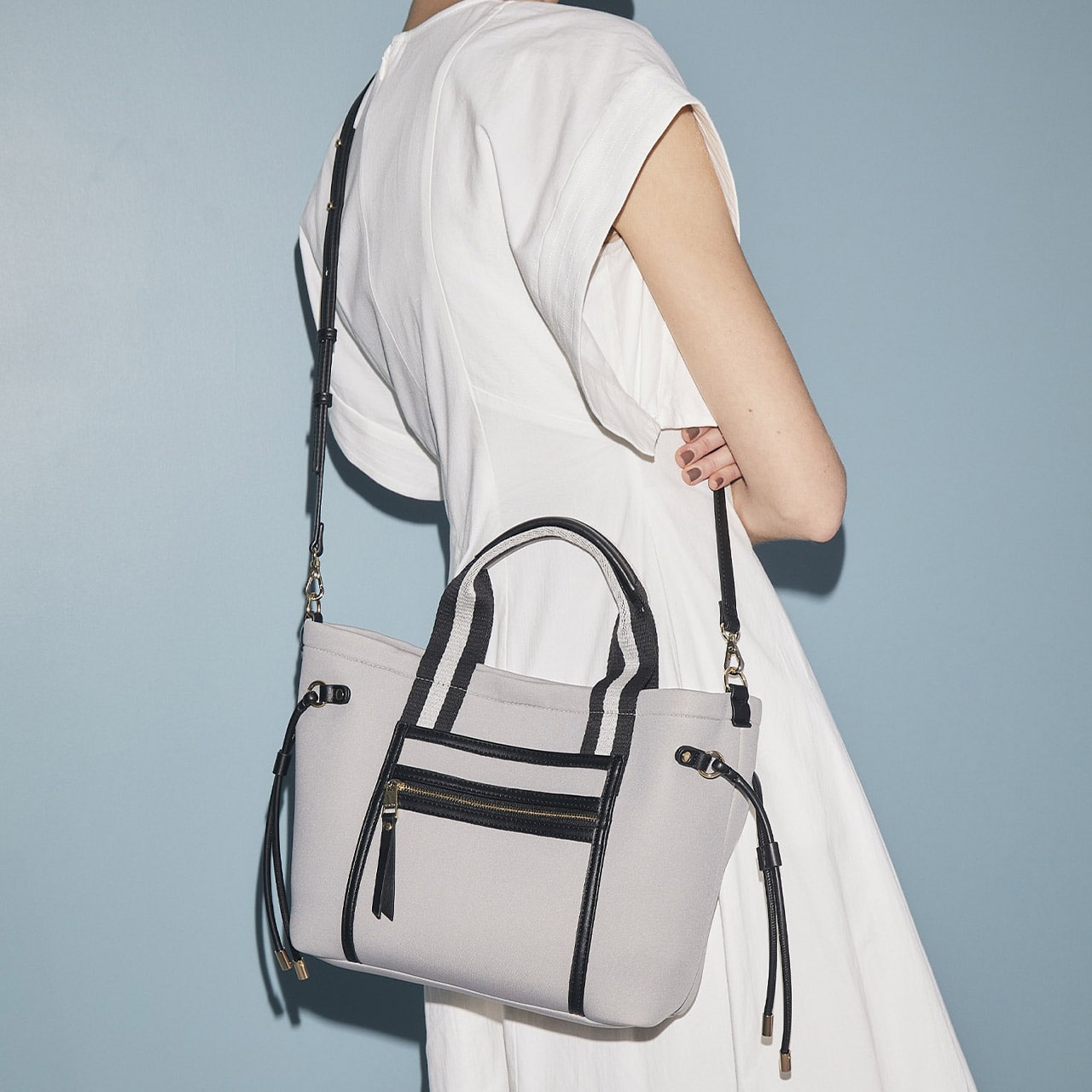 【TREASURE TOPKAPI】ネオプレン フロントポケット 2way ショルダー付き ミニトートバッグ