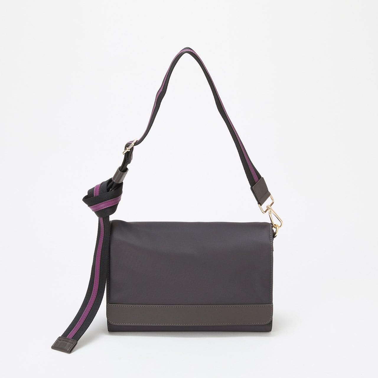 【TREASURE TOPKAPI】ナイロン ストライプ ベルト フラップ ショルダー バッグ