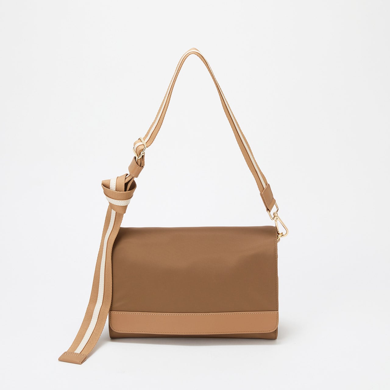 【TREASURE TOPKAPI】ナイロン ストライプ ベルト フラップ ショルダー バッグ