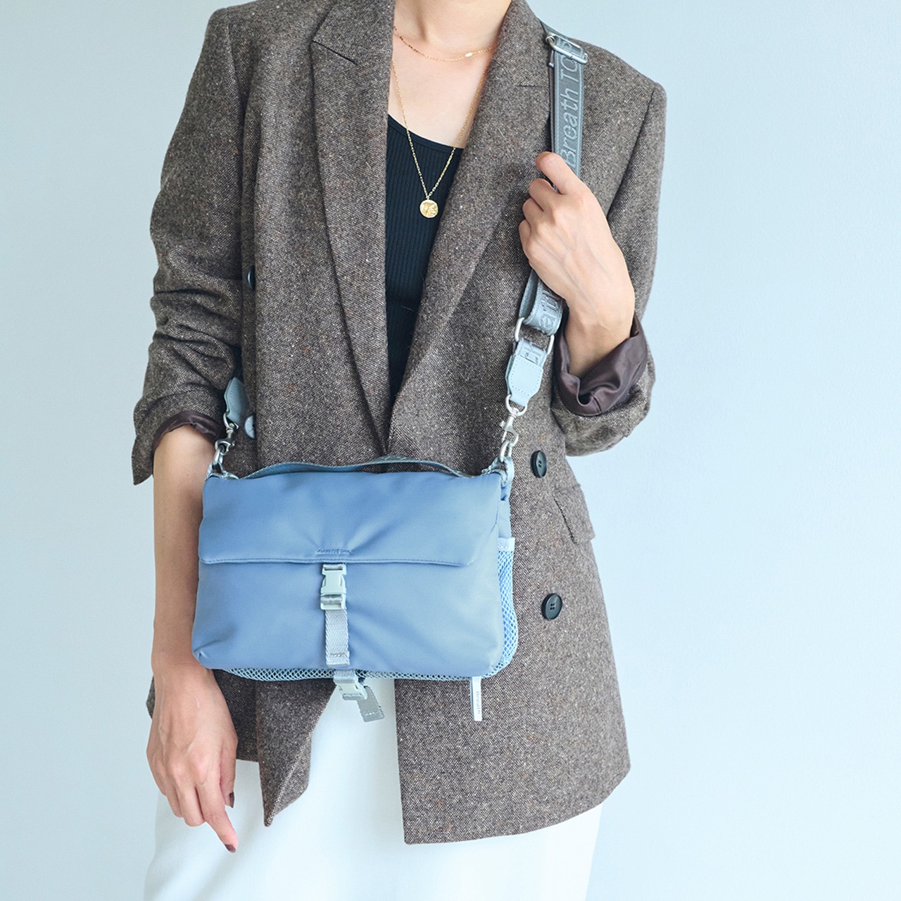 【Breath TOPKAPII】Freely フリーリー ナイロン ロゴテープ ショルダーバッグ / サコッシュ