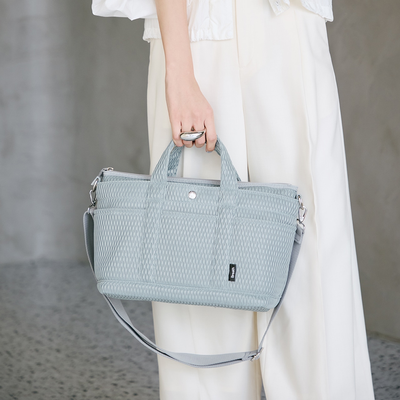 【Breath TOPKAPI】ポリメッシュ ショルダー付き トートバッグ