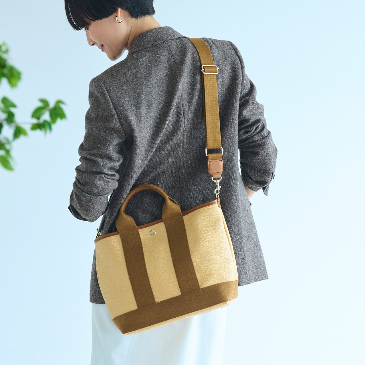 【Breath TOPKAPI】スコッチグレイン ネオレザー トート バッグ ショルダー付き M【キズ雨に強い】