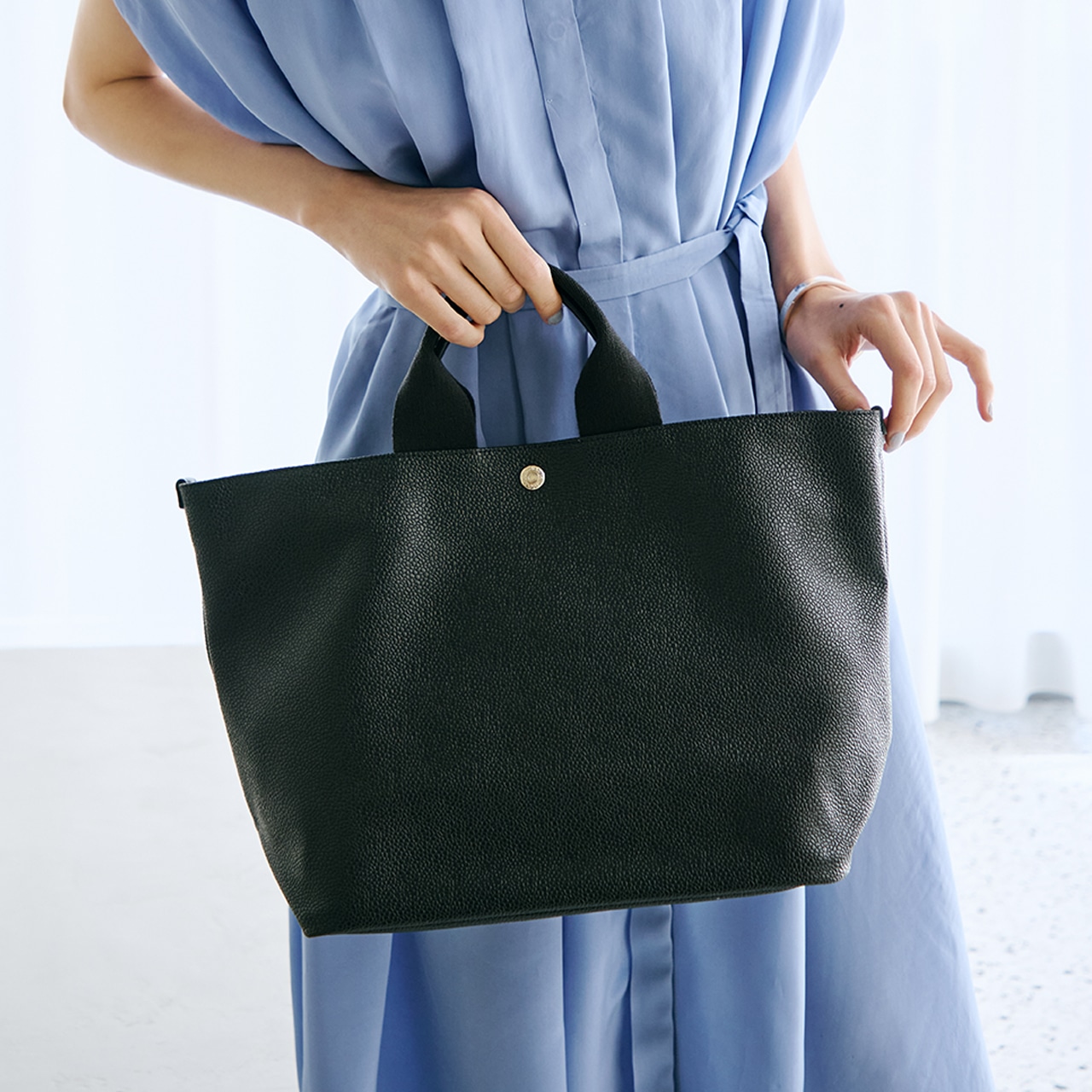 【Breath TOPKAPI】スコッチグレイン ネオレザー A4 トートバッグ プレーンL