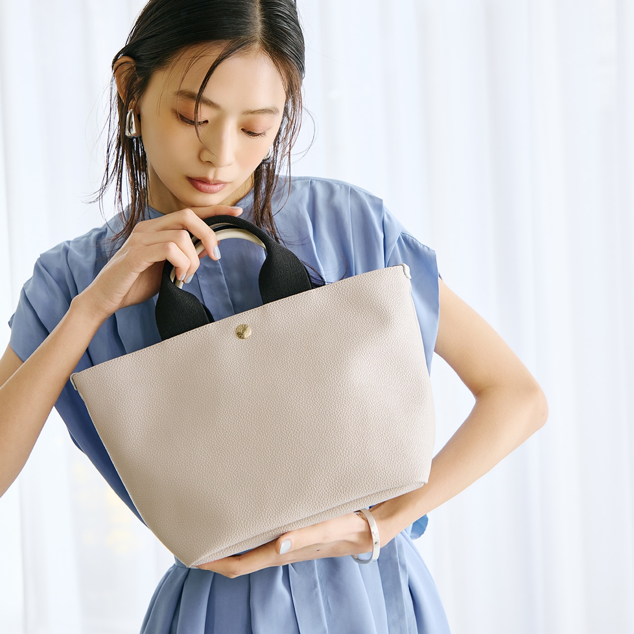 【Breath TOPKAPI】スコッチグレイン ネオレザー A4 トートバッグ プレーンM