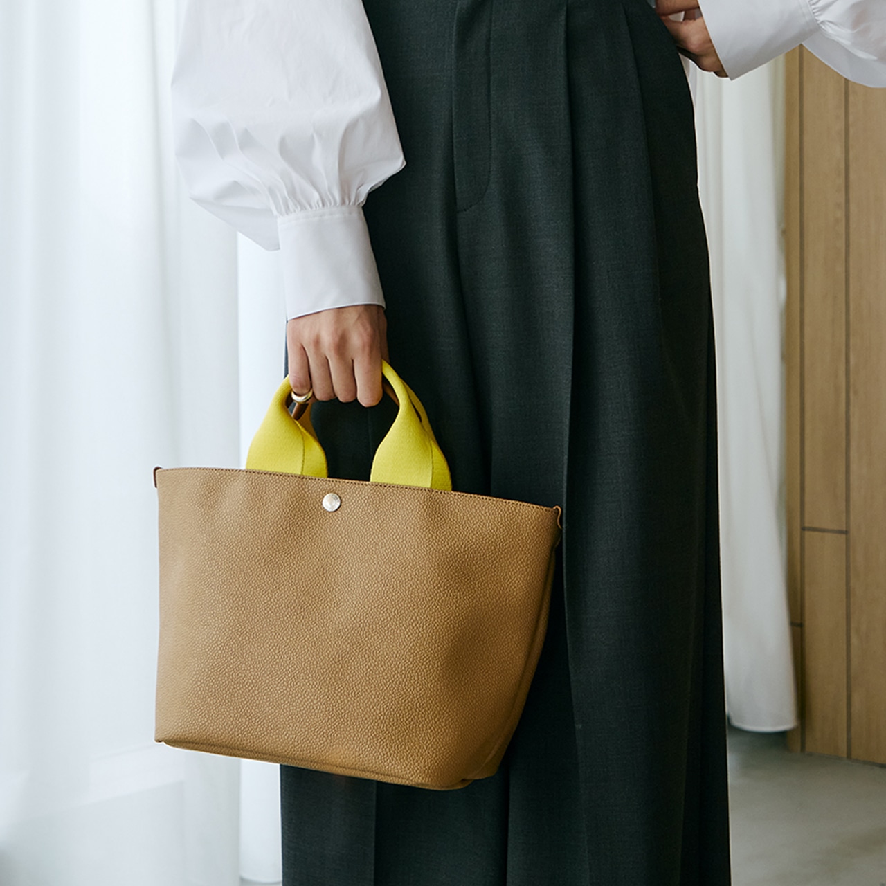 【Breath TOPKAPI】スコッチグレイン ネオレザー A4 トートバッグ プレーンM