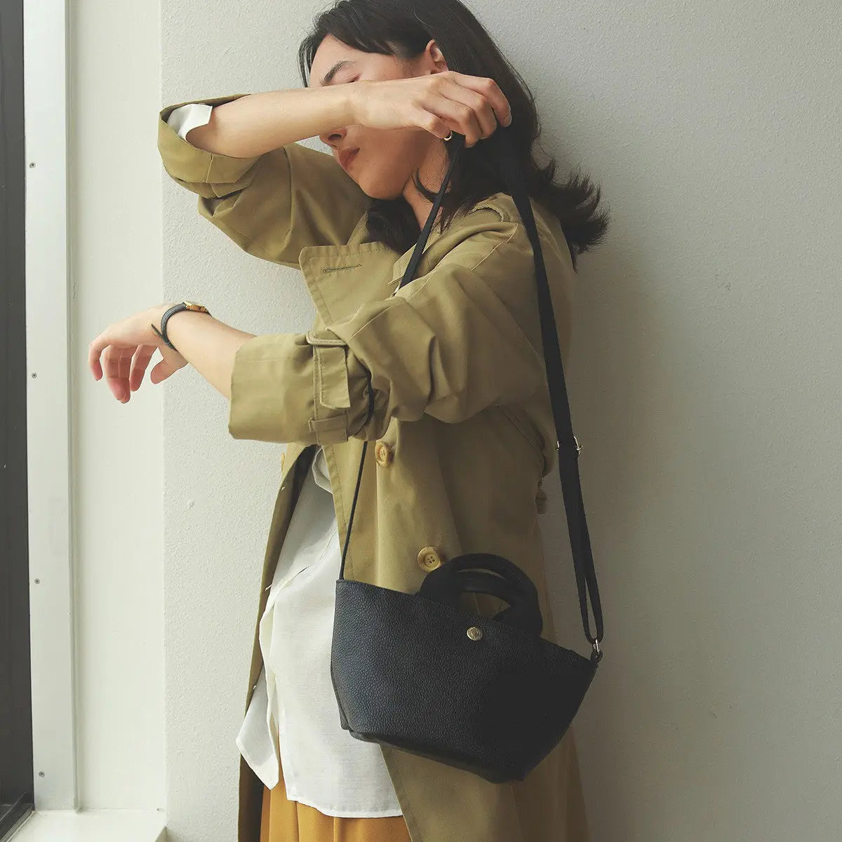 【Breath TOPKAPI】スコッチグレイン ネオレザー 2Way ミニ トートバッグ プレーン