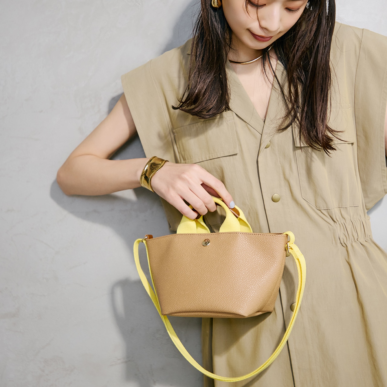 【Breath TOPKAPI】スコッチグレイン ネオレザー 2Way ミニ トートバッグ プレーン