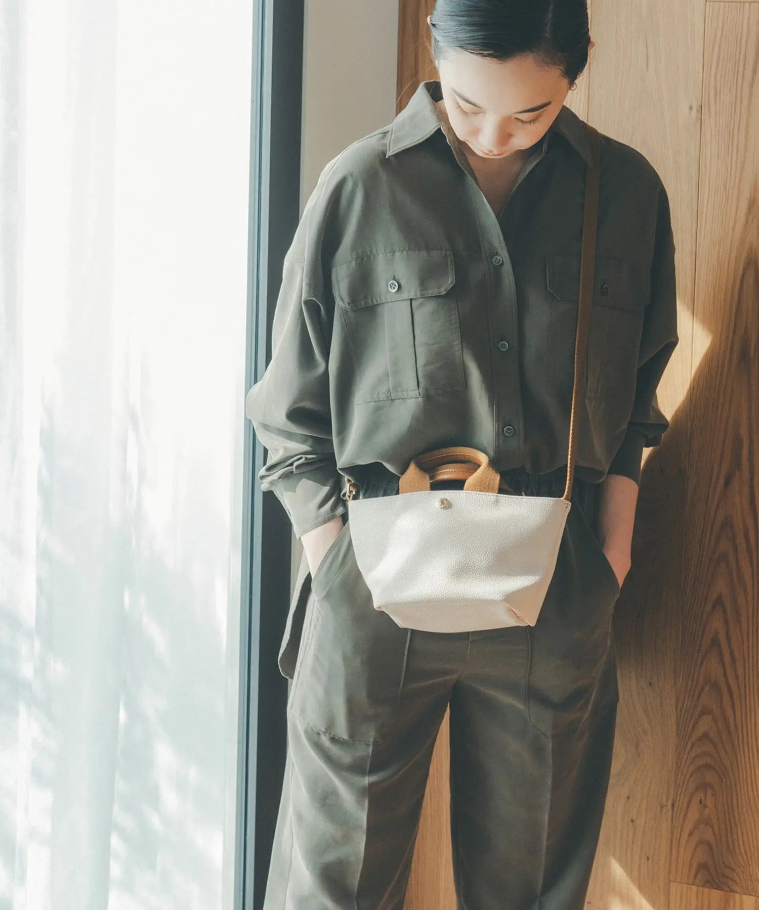 【Breath TOPKAPI】スコッチグレイン ネオレザー 2Way ミニ トートバッグ プレーン