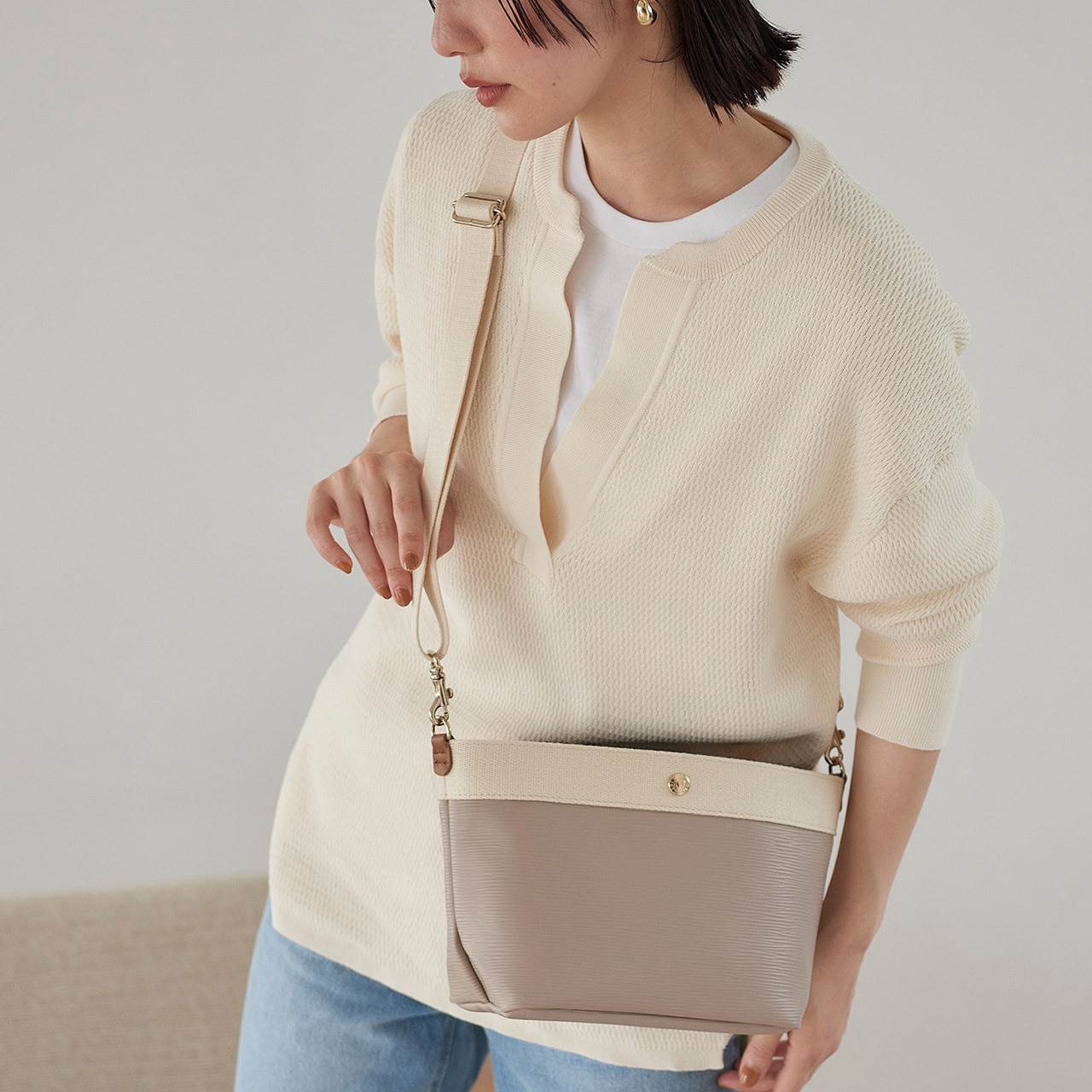 【Breath TOPKAPI】【VERY 掲載】リプル スリム ミニショルダーバッグ【キズ雨に強い】