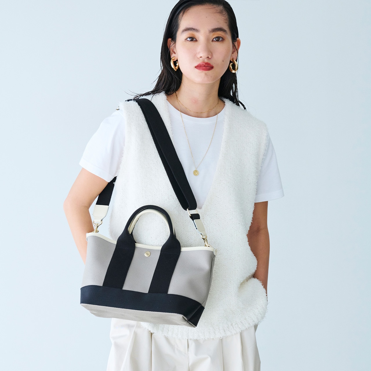 【Breath TOPKAPI】SCOTCH GRAIN スコッチグレイン ショルダー付き ミニ トート バッグ