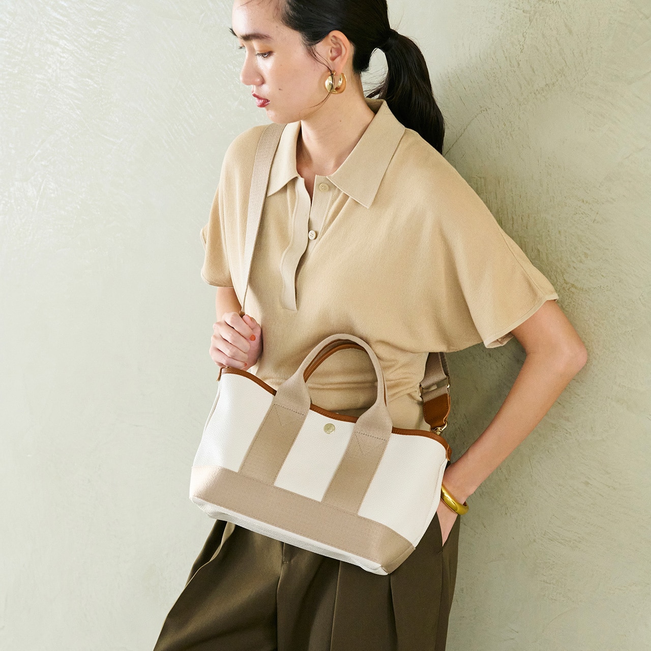 【Breath TOPKAPI】SCOTCH GRAIN スコッチグレイン ショルダー付き ミニ トート バッグ